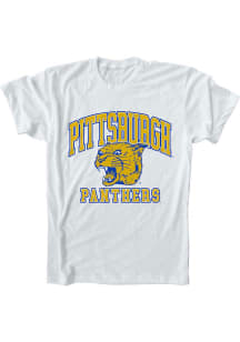 Pitt Panthers White Oversized Logo Classic Short Sleeve Fashion T Shirt