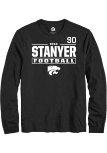Brad Stanyer Mens Black K-State Wildcats NIL Stacked Box Long Sleeve Player T Shirt