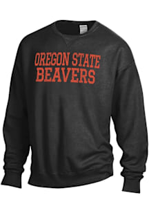 ComfortWash Oregon State Beavers Mens Black Stacked Garment Dyed Long Sleeve Crew Sweatshirt