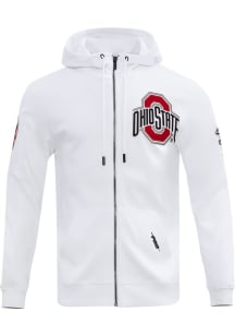 Pro Standard Ohio State Buckeyes Mens White Classic Long Sleeve Full Zip Jacket