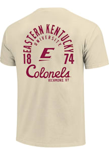 Eastern Kentucky Colonels Ivory Mascot Overlay Short Sleeve T Shirt