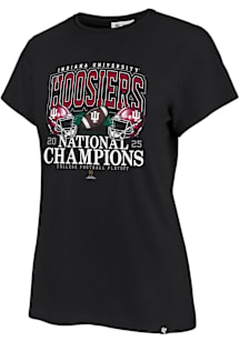 Indiana Hoosiers Womens Black 2025 CFP National Champions Frankie + Short Sleeve T-Shirt
