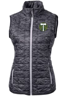 Cutter and Buck Portland Timbers Womens Black Rainier PrimaLoft Printed Vest