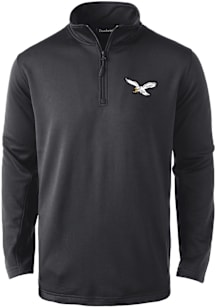 Dunbrooke Philadelphia Eagles Mens Black All Star Long Sleeve Qtr Zip Pullover