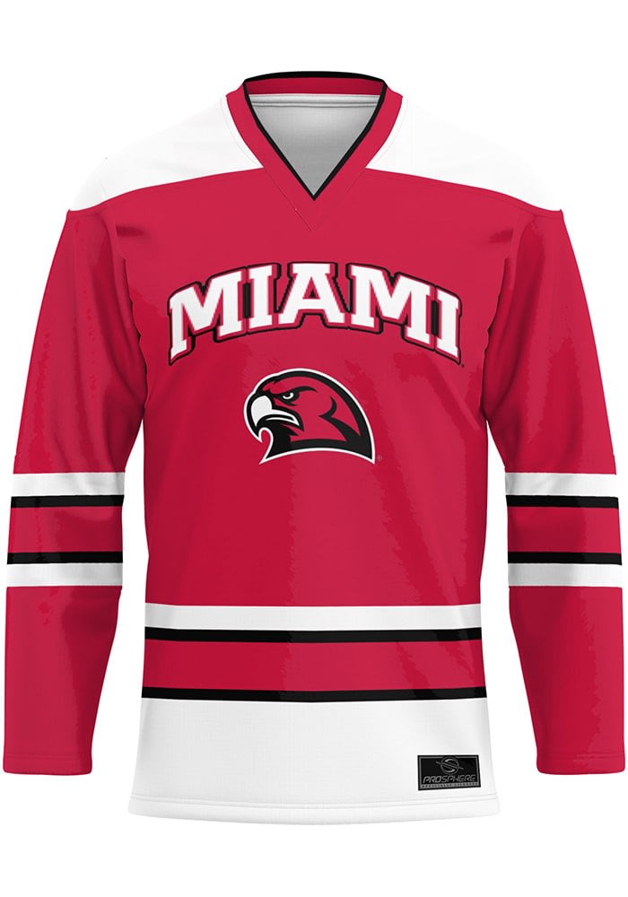 ProSphere Miami RedHawks Mens RED Replica Hockey Jersey