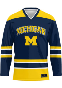 ProSphere  Michigan Wolverines Mens Navy Blue Replica Hockey Hockey Jersey