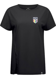 Levelwear USMNT Womens Black Influx Core Pride 25 Short Sleeve T-Shirt