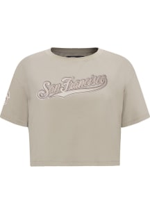 Pro Standard San Francisco Giants Womens Tan Neutral Short Sleeve T-Shirt