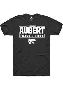 Ludivine Aubert Rally Mens Black K-State Wildcats NIL Stacked Box Player T Shirt