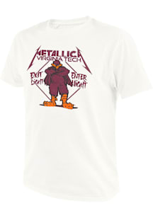 Original Retro Brand Virginia Tech Hokies White Metallica Short Sleeve Fashion T Shirt