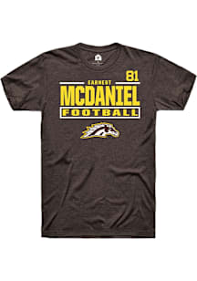 Earnest McDaniel Western Michigan Broncos Brown Football NIL Stacked Box Short Sleeve Player T Shi..
