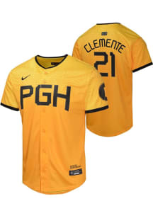 PIT Pirates Yth Yellow Clemente City Connect Baseball Jersey