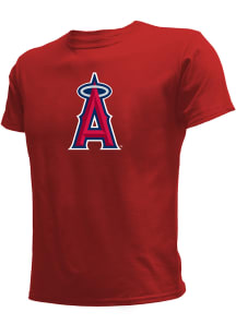 Stitches Los Angeles Angels Youth Red Logo Short Sleeve T-Shirt