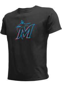 Miami Marlins Youth Black Logo Short Sleeve T-Shirt