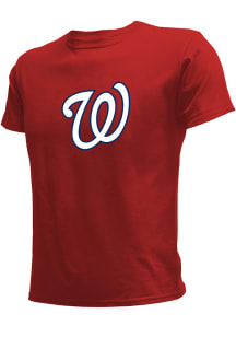 Stitches Washington Nationals Youth Red Logo Short Sleeve T-Shirt