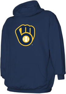 Stitches Milwaukee Brewers Youth Navy Blue Logo Long Sleeve Hoodie