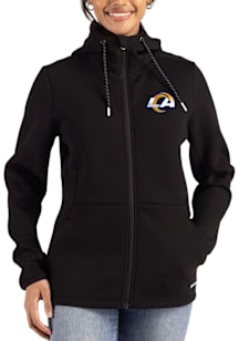 Cutter and Buck Los Angeles Rams Womens Black Epic Comfort Full Zip Light Weight Jacket