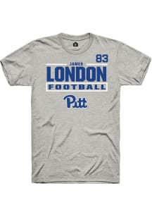 James London Rally Mens Ash Pitt Panthers NIL Stacked Box Player T Shirt