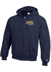 Mens Drexel Dragons Navy Blue Champion Arch Long Sleeve Full Zip Jacket