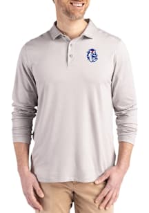 Cutter and Buck Fresno State Bulldogs Mens Grey Vault Coastline Long Sleeve Polo Shirt
