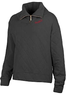 Maryland Terrapins Womens Black Quilted Qtr Zip