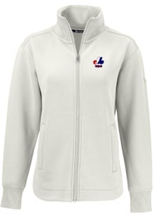 Cutter and Buck Montreal Expos Womens White Cooperstown  Roam Light Weight Jacket