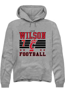 Logan Wilson Cincinnati Bearcats Mens Grey Football NIL Striped Player Hood