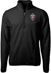 Cutter and Buck Colorado Rapids Mens Black Cascade Sherpa Long Sleeve Qtr Zip Pullover