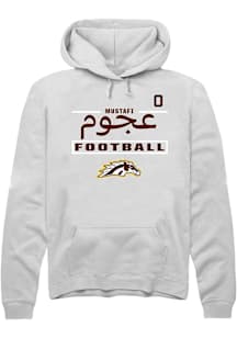 Mustafi Al-Gawari Western Michigan Broncos Mens White Football NIL Stacked Box Player Hood