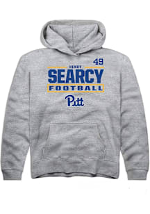 Henry Searcy Rally Youth Grey Pitt Panthers NIL Stacked Box Long Sleeve Player Hoodie