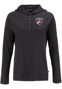 Cutter and Buck FC Dallas Womens Black Coastline Eco Hooded Sweatshirt