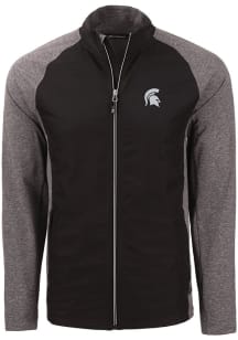 Black Michigan State Spartans Cutter and Buck Mens Adapt Eco Big and Tall Light Weight Jacket