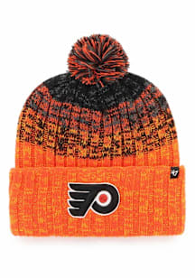 47 Philadelphia Flyers Orange Cascade Cuff Pom Mens Knit Hat