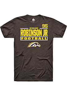 DeShawn Robinson Jr Western Michigan Broncos Brown Football NIL Stacked Box Short Sleeve Player T..