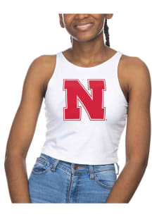 Womens White Nebraska Cornhuskers First Down Tank Top