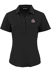 Cutter and Buck Ohio State Buckeyes Womens Black Forge Eco Polo Short Sleeve Polo Shirt