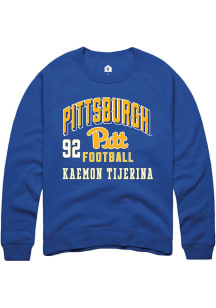 Kaemon Tijerina Rally Mens Blue Pitt Panthers NIL Arch Logo Player Crew