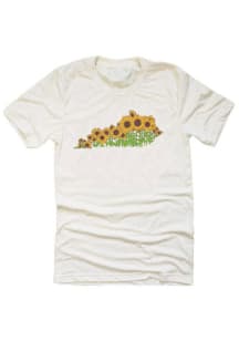 Kentucky Oatmeal Sunflower State Shape Short Sleeve Fashion T Shirt
