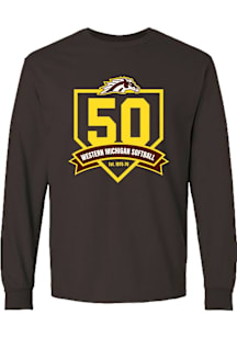 Summit Sportswear Western Michigan Broncos Brown Softball 50th Anniversary Long Sleeve T Shirt