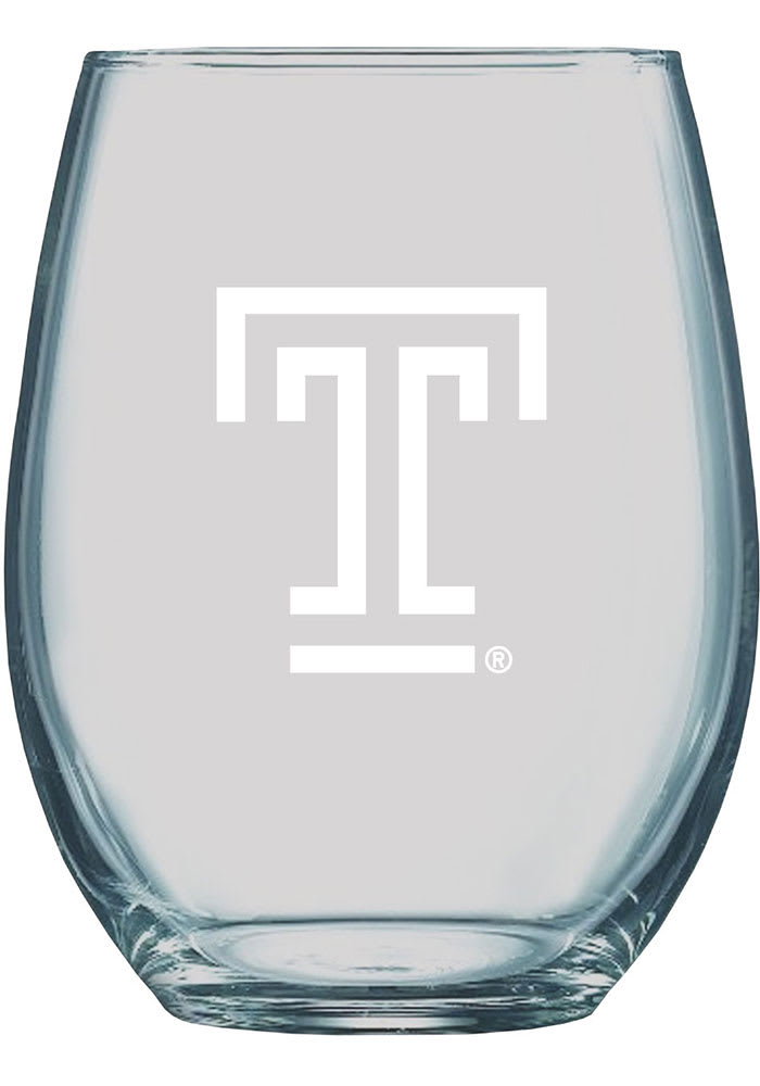 Temple Owls 21 OZ Logo Engraved Stemless Wine Glass