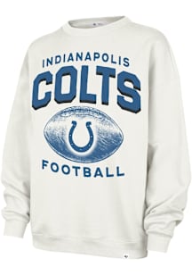 47 Indianapolis Colts Womens White Oversized Football Crew Sweatshirt