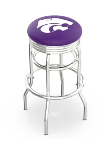 Black K-State Wildcats Double-Ring Swivel Chrome Pub Stool