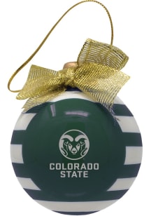 Colorado State Rams Ceramic Striped Ball Ornament