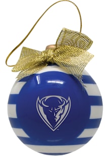 DePaul Blue Demons Ceramic Striped Ball Ornament