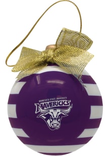 Minnesota State Mankato Mavericks Ceramic Striped Ball Ornament