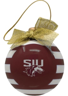 Southern Illinois Salukis Ceramic Striped Ball Ornament