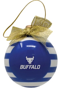 Buffalo Bulls Ceramic Striped Ball Ornament - Blue