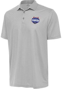 Antigua Florida Gators Mens White 2025 Mens Basketball National Champions Rings Short Sleeve Polo