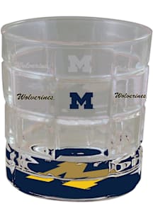 Michigan Wolverines 10oz Bottoms Up Squared Rock Glass - White