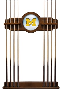 Brown Michigan Wolverines Solid Wood Cue Rack Pool Table